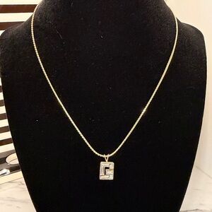 Givenchy G baguette rhinestone necklace